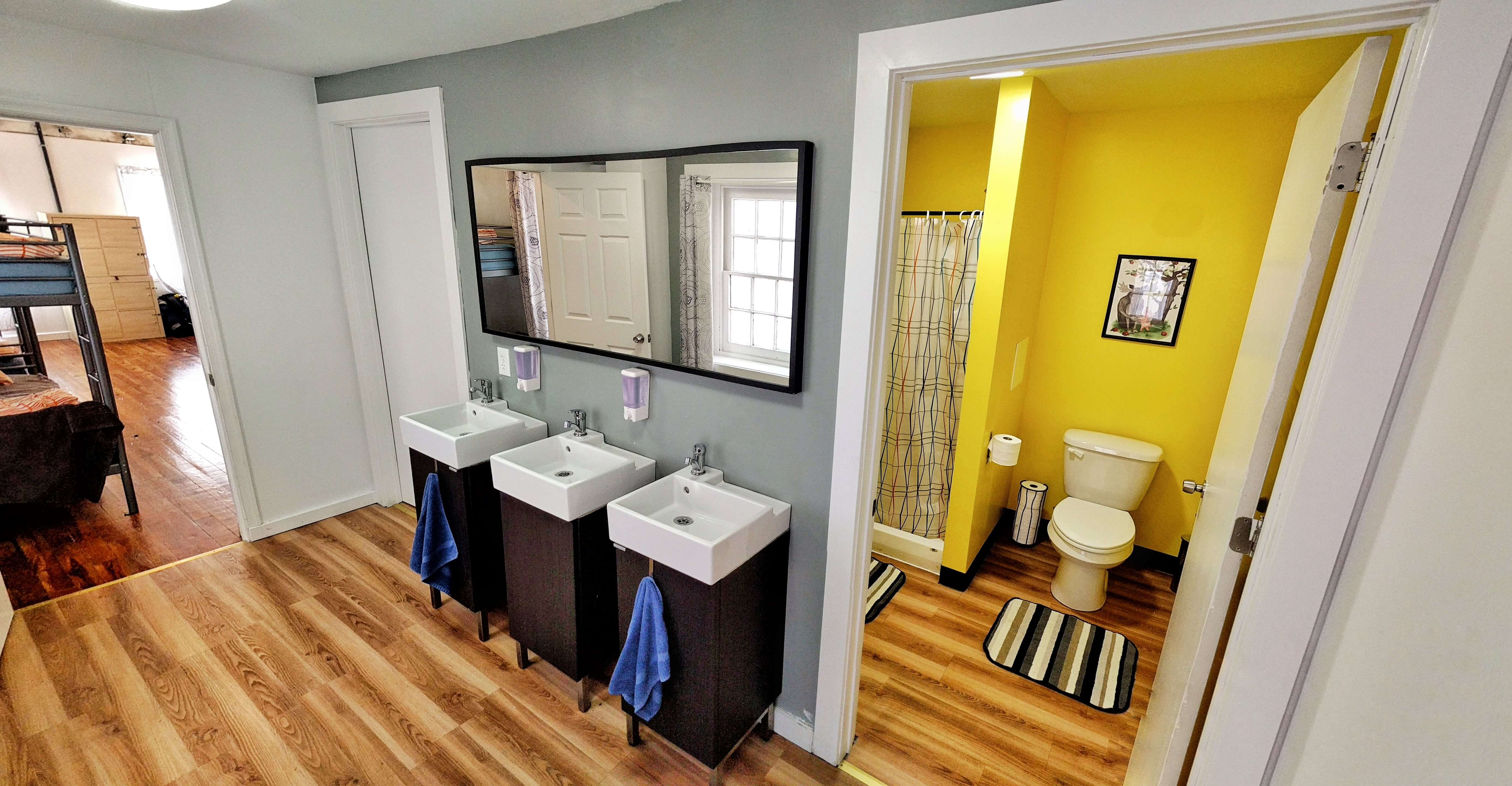 Clean spacious bathrooms City House Hostel Philadelphia